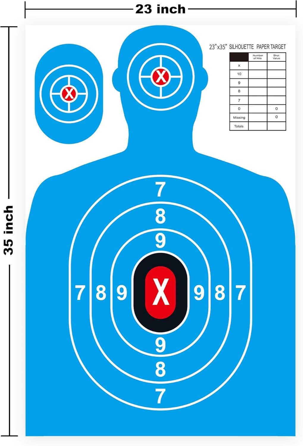 Paper Shooting Targets for Range Bulk 23"×35" Silhouette 12PC, Multicolor