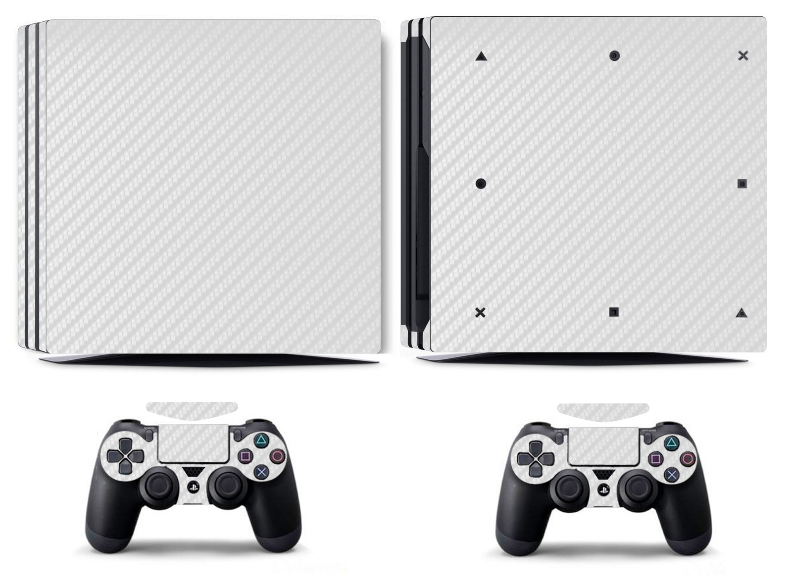 White Carbon Fiber Vinyl Skin Sticker Cover for Sony PS4 Pro PlayStation 4 Pro