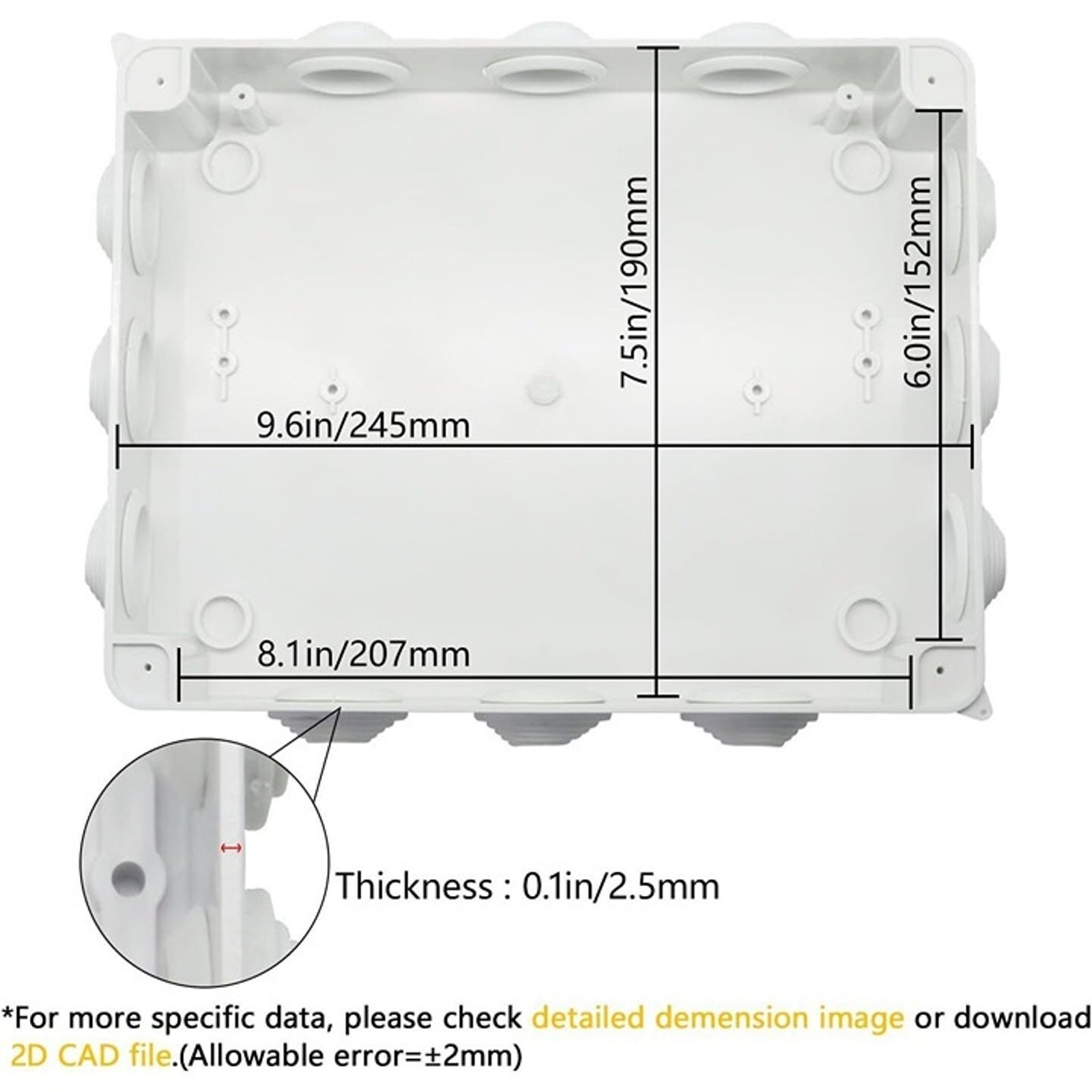 Junction Box, IP65 Waterproof and Dustproof, Universal Electrical Enclosure