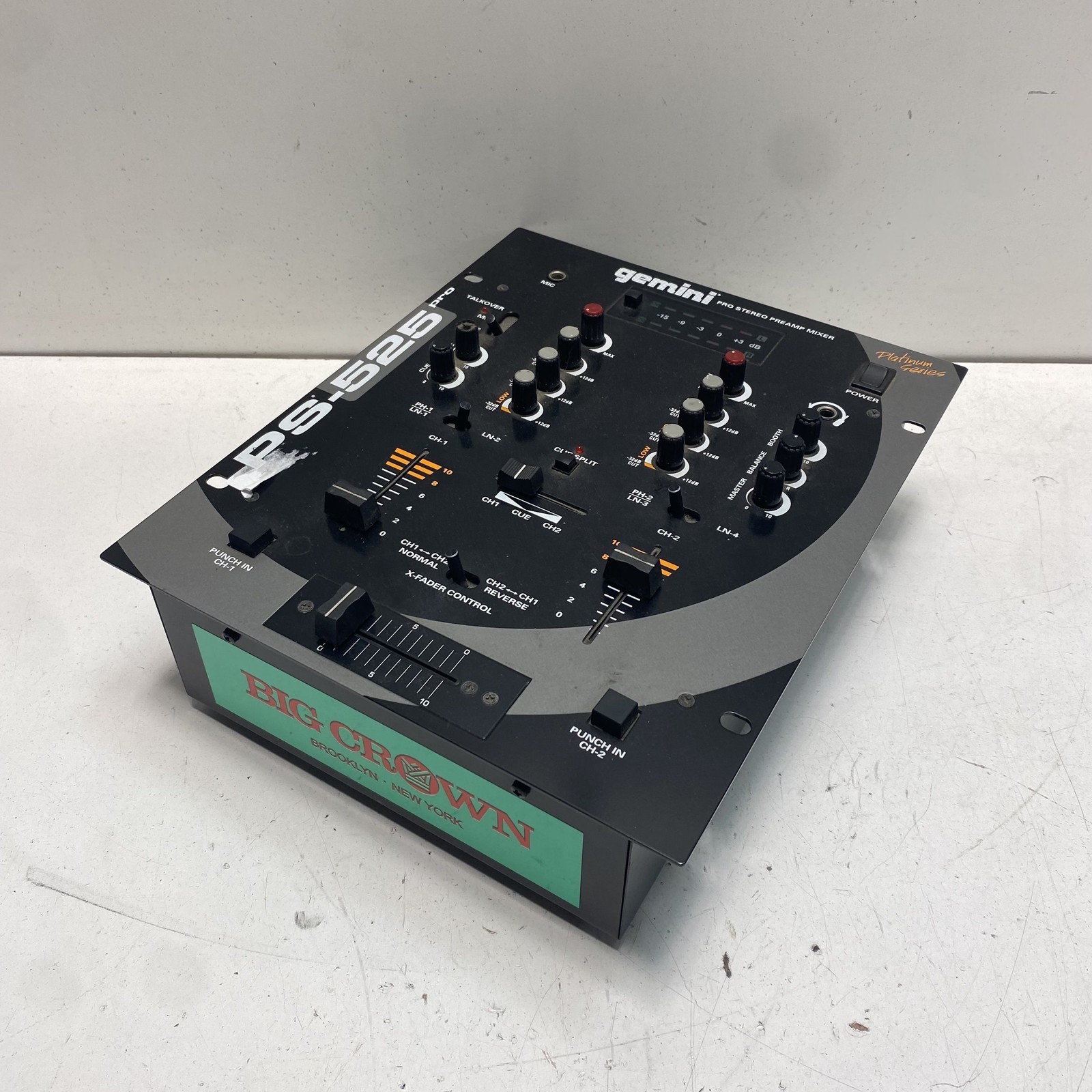 Gemini PS-525 Pro Platinum Series Stereo Preamp DJ Mixer For Parts