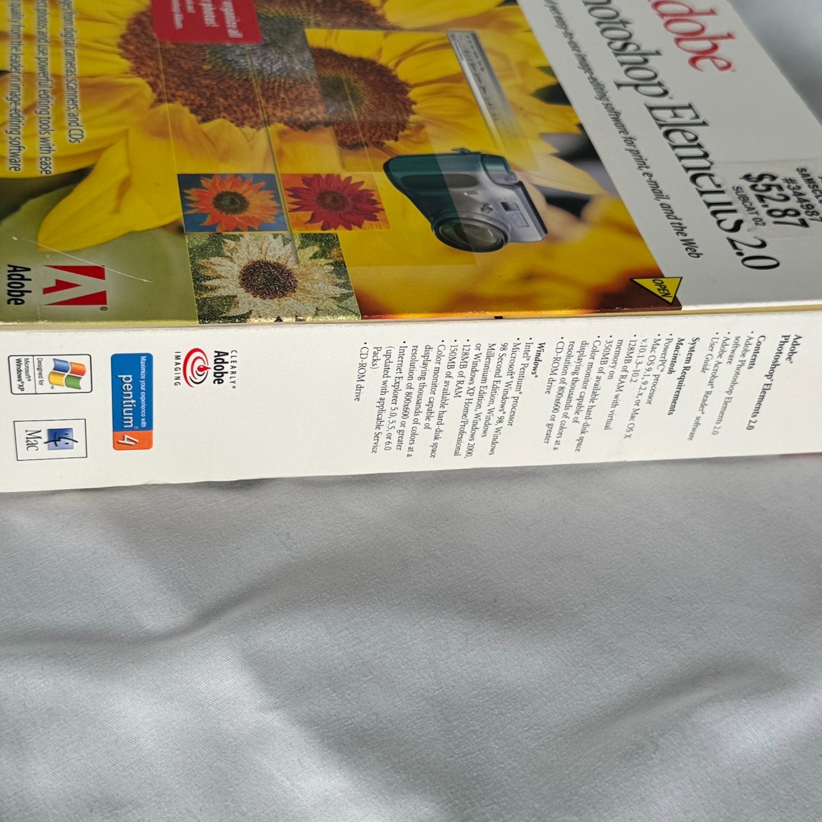 Adobe Photoshop Elements 2.0 Retail Box CD Manuals Win Mac Vintage Software Key