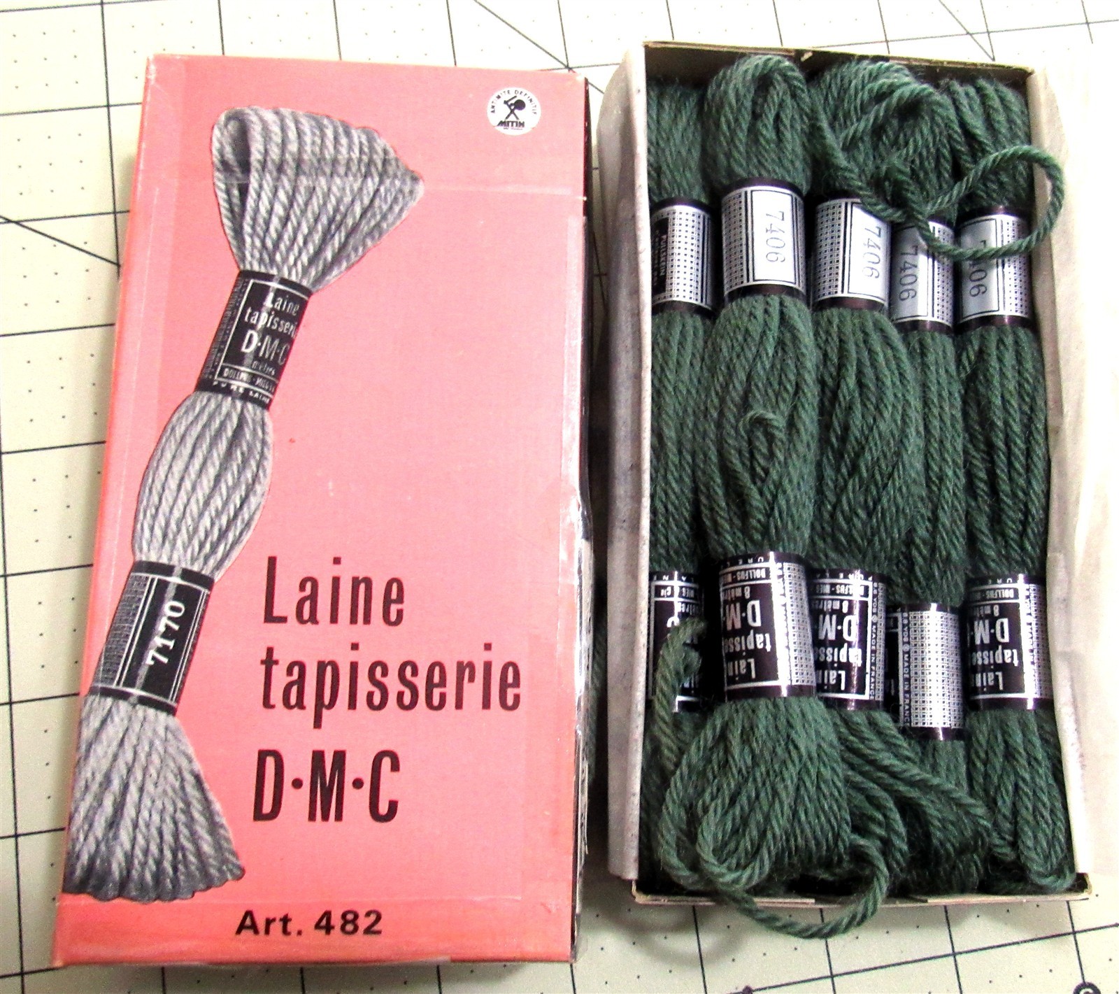 10 Skeins Laine Tapisserie DMC 100% Wool 8 Meters ea #7406 New Stem Green