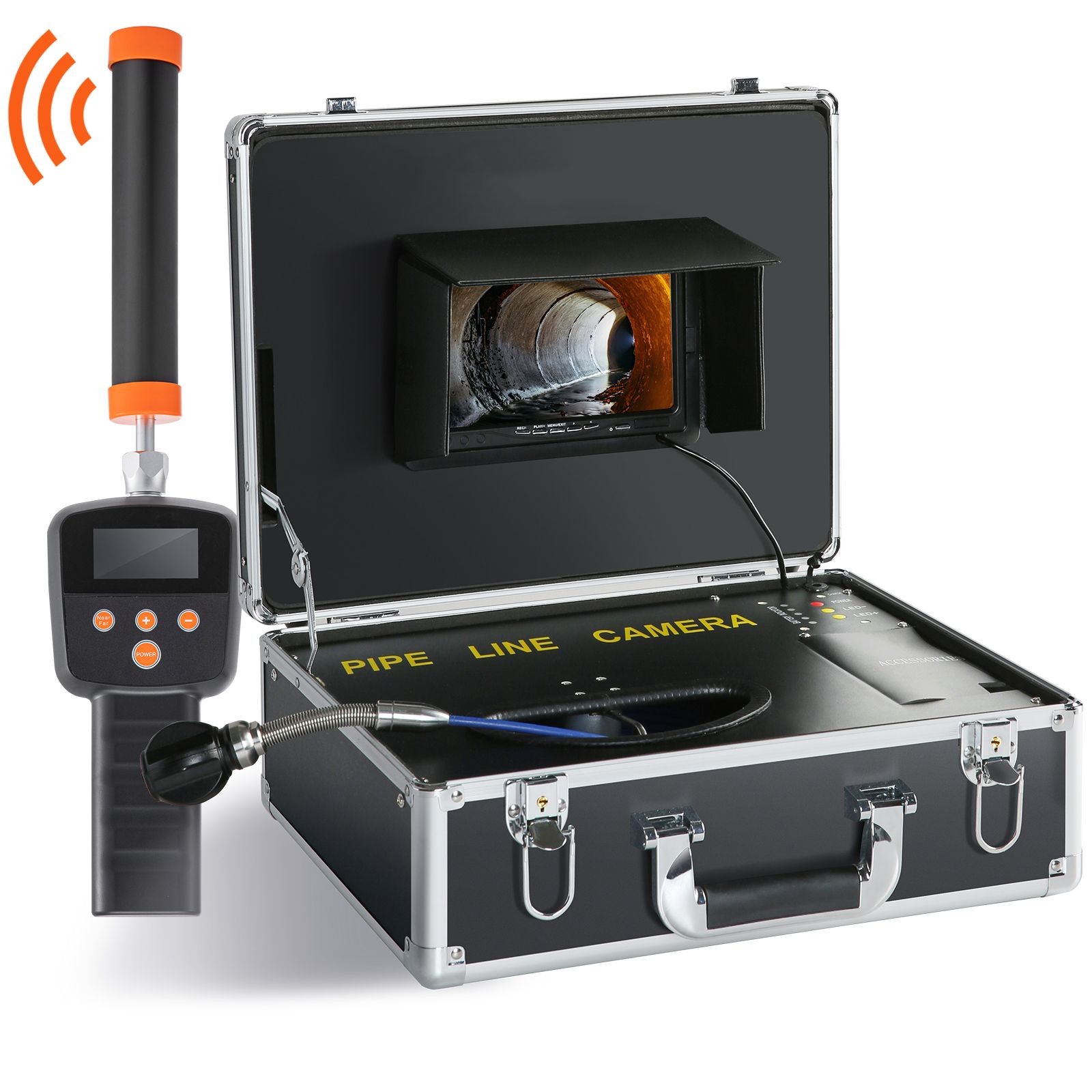 7in Pipe Inspection Camera IP68 40m with 512Hz Locator 12 LEDs