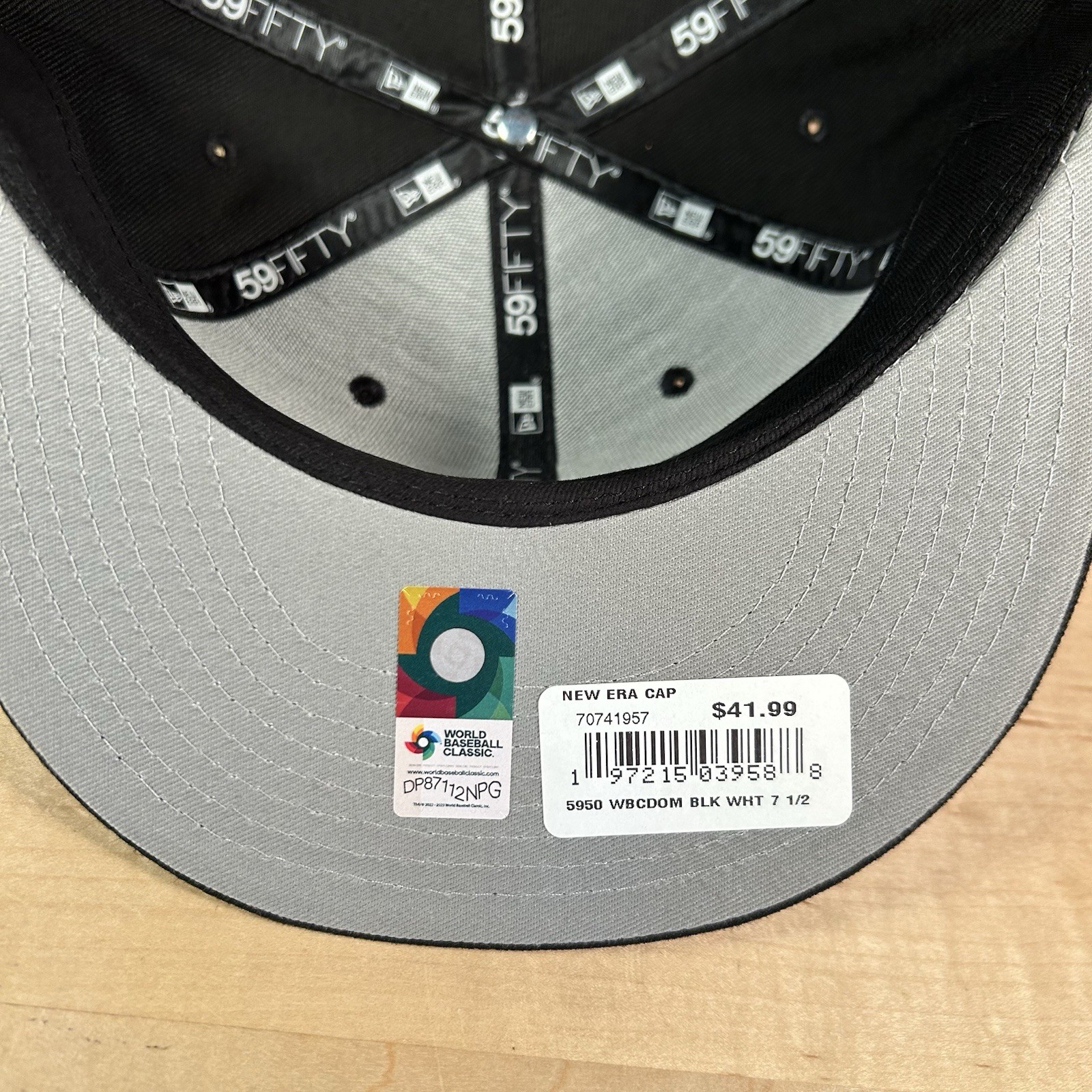 NEW ERA 59 FIFTY DOMINICAN REPUBLIC WORLD BASEBLL FITTED HAT MENS SZ 7 1/2 BLACK