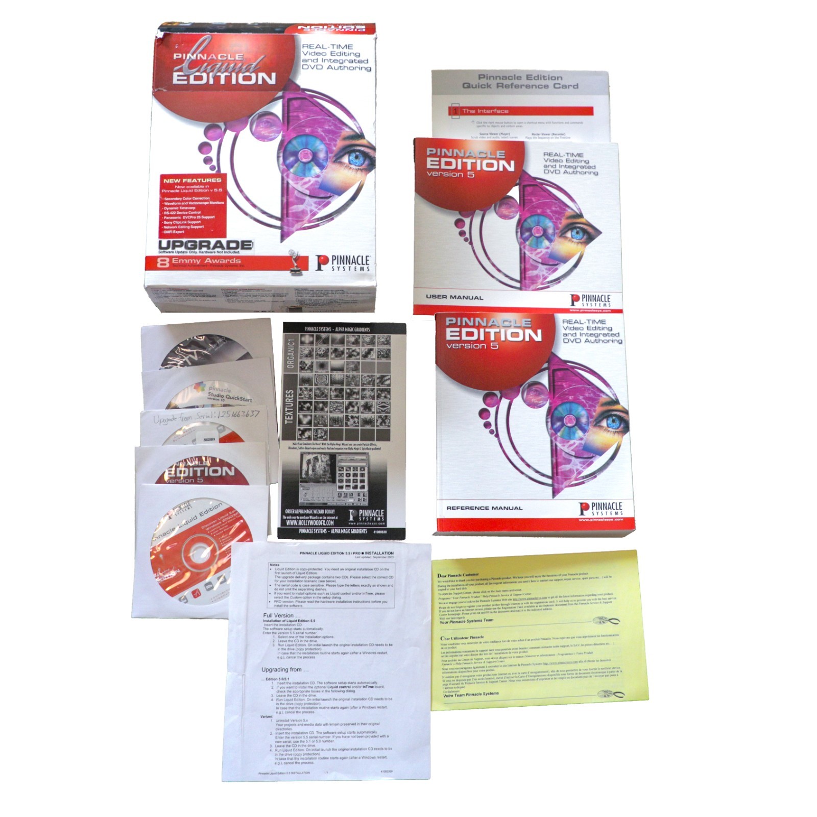 PINNACLE LIQUID EDITION Video Editing Software v5.5 + User & Reference Manuals