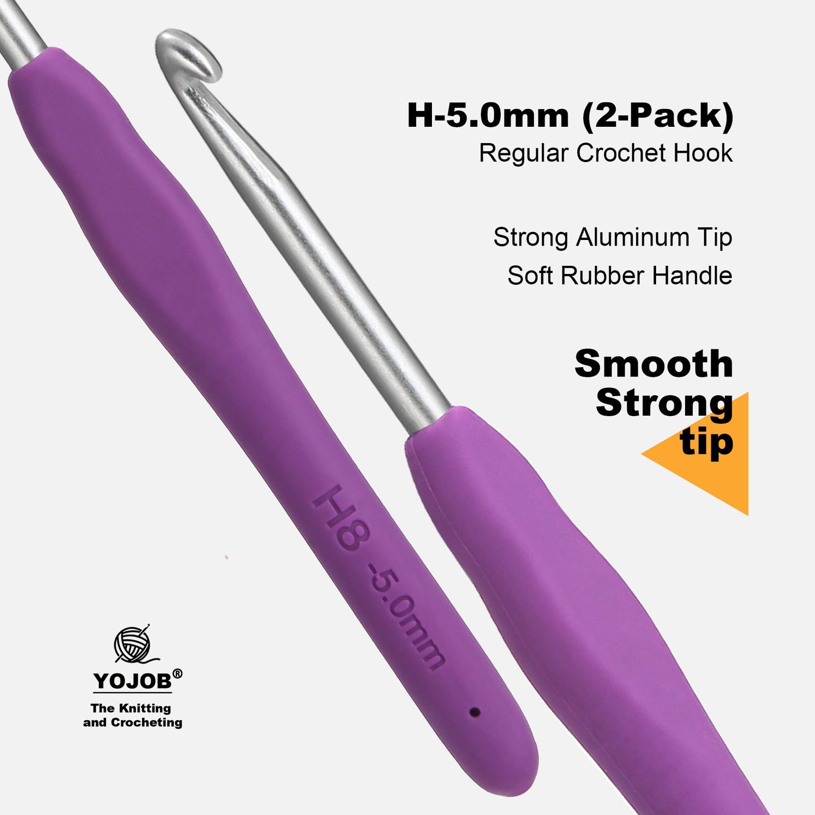 2Pcssize H / 5.0Mm Crochet Hooks, Ergonomic Crochet Hook for Arthritis and Begin
