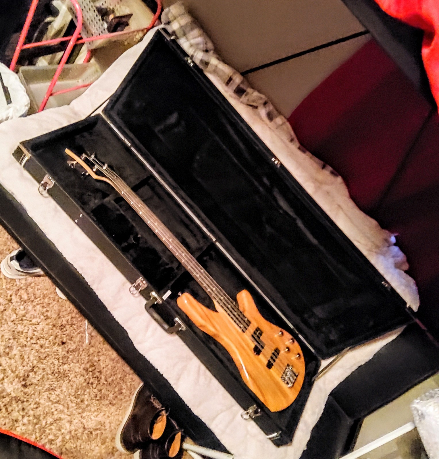🎄HOLIDAY SALE!🎄Pleather Hard Case 4 Electric Bass Guitar Key +Plush Interior