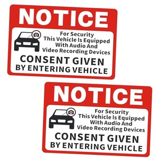 2-Pack NOTICE Magnetic Car Signs – Audio & Video Recording Consent Warning