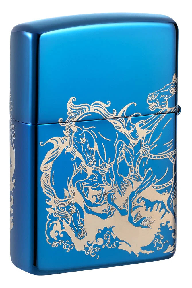 Zippo Atlantis Design High Polish Blue 48787