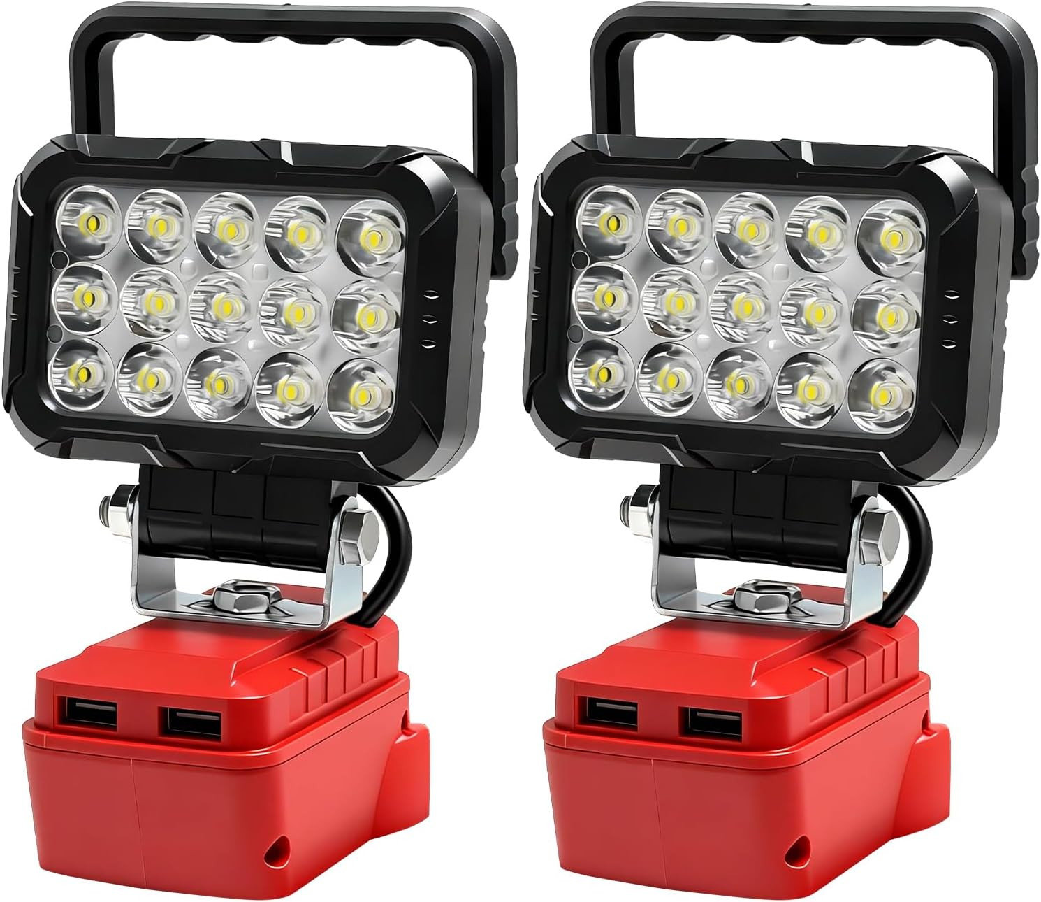 2 Pcs LED Work Light Compatible with Milwaukee 18V Battery, Cordless Flood Light