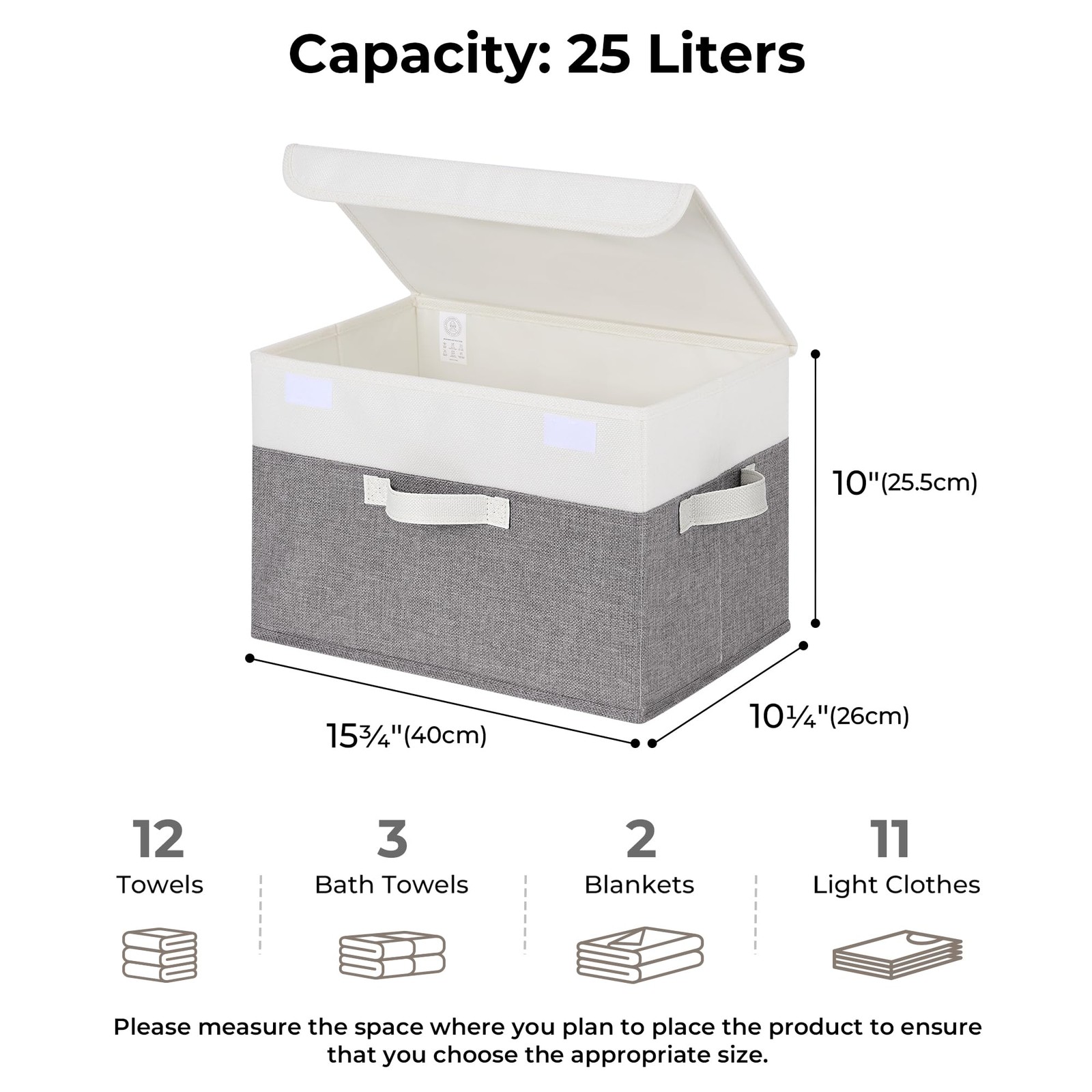 Fabric Storage Boxes, Memory Keepsake Box, Large Storage Bins with Lids, 2-Pack