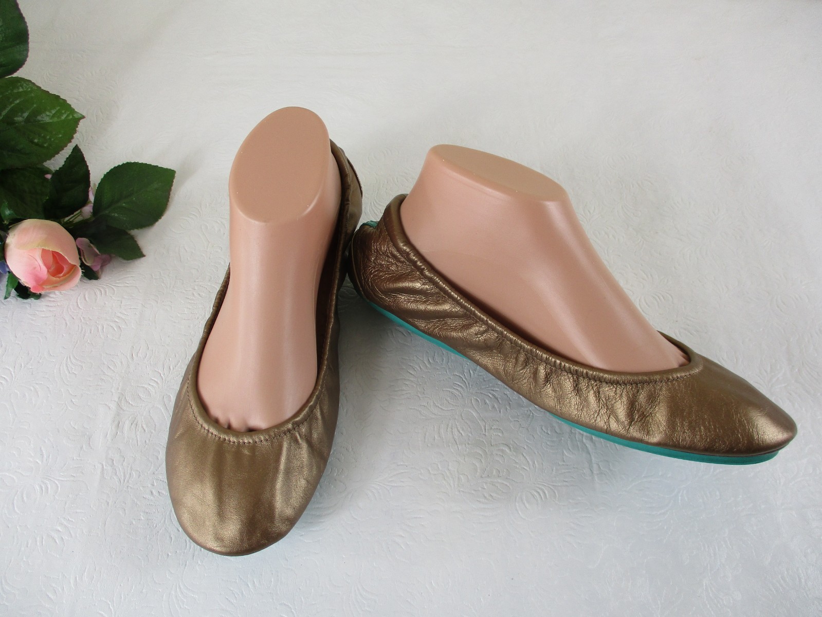 Tieks By Gavrieli Bronze Metallic Leather Ballet Flats size 9