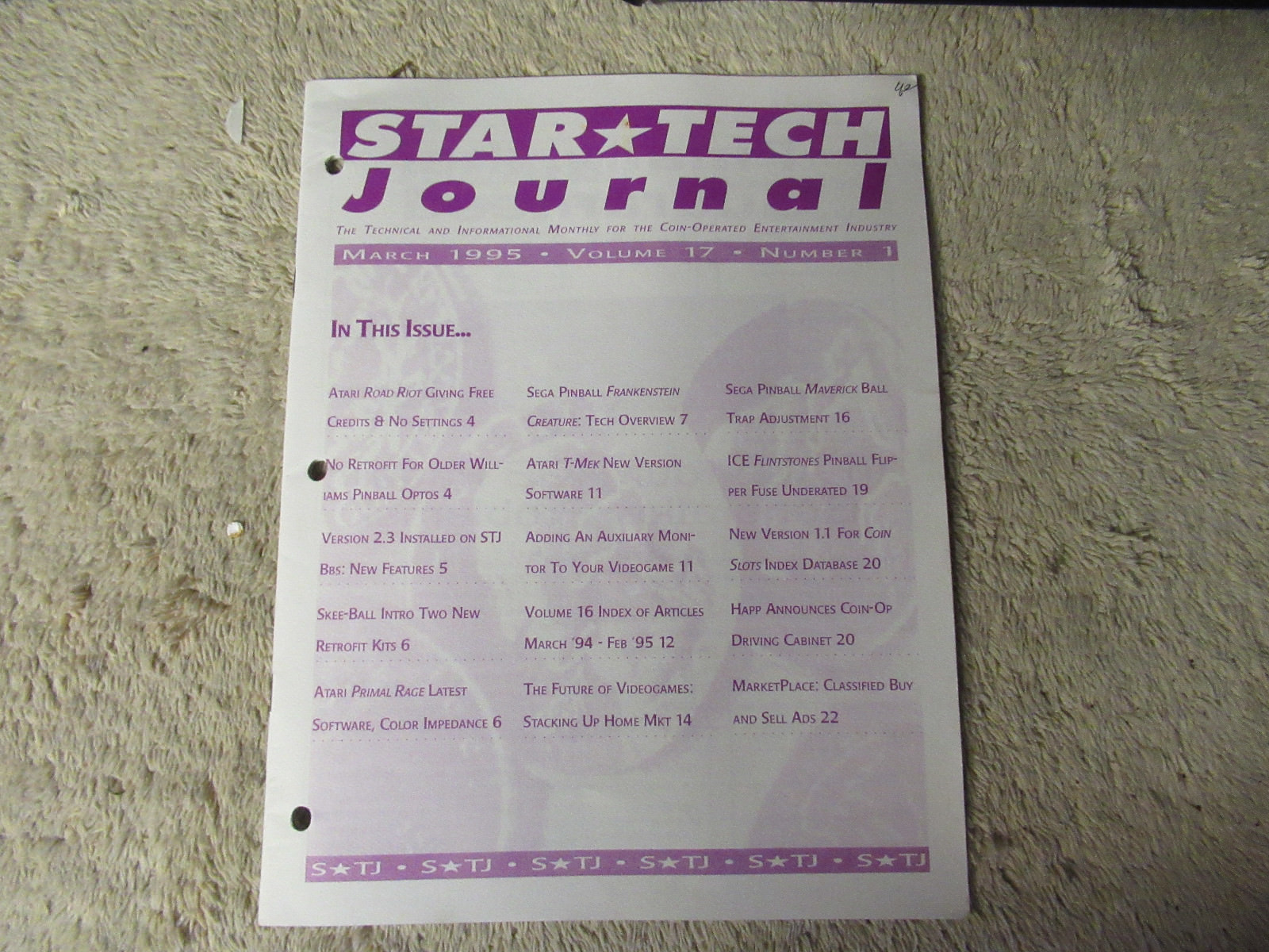 MARCH 1995 primal rage-t mek- frankenstein maverick  STAR TECH JOURNAL