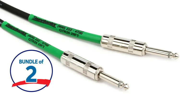 Pro Co EG-25 Excellines Straight to Straight Instrument Cable - 25 foot (2-pack)