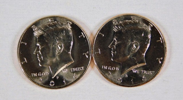 2016 P&D Kennedy 2 coin Choice/Gem BU set from Mint sets