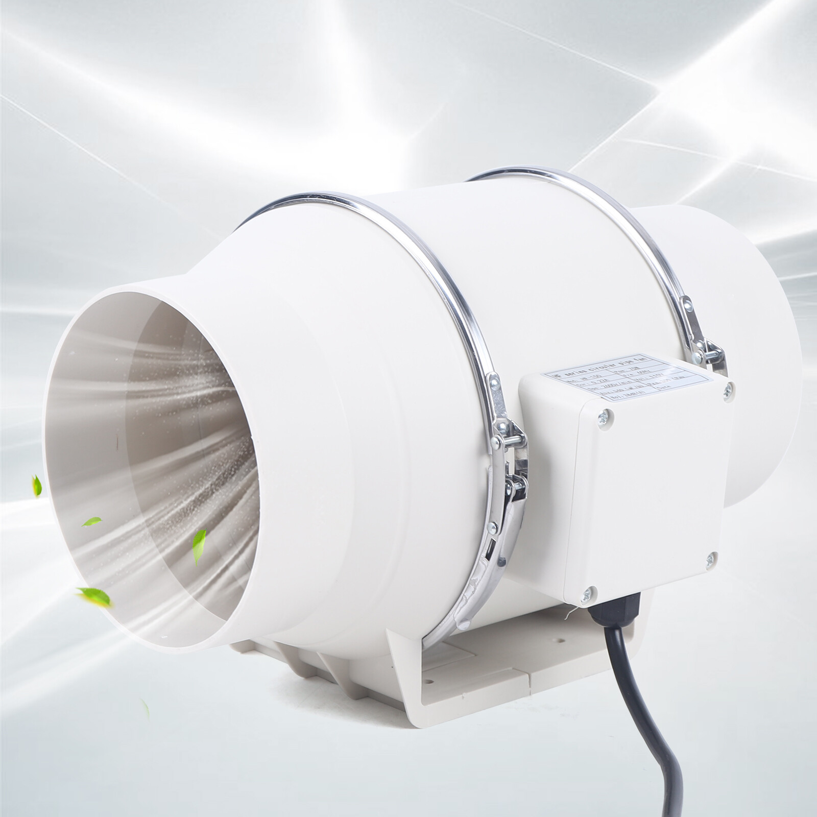 6 Inch 540m3/h Inline Ventilation Fan Air Circulation Vent Exhaust Blower Fan