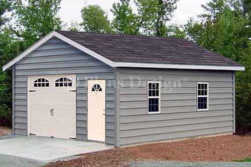 18 x 28 Car Garage / Workshop Shed Building Plans, Material List Included #51828