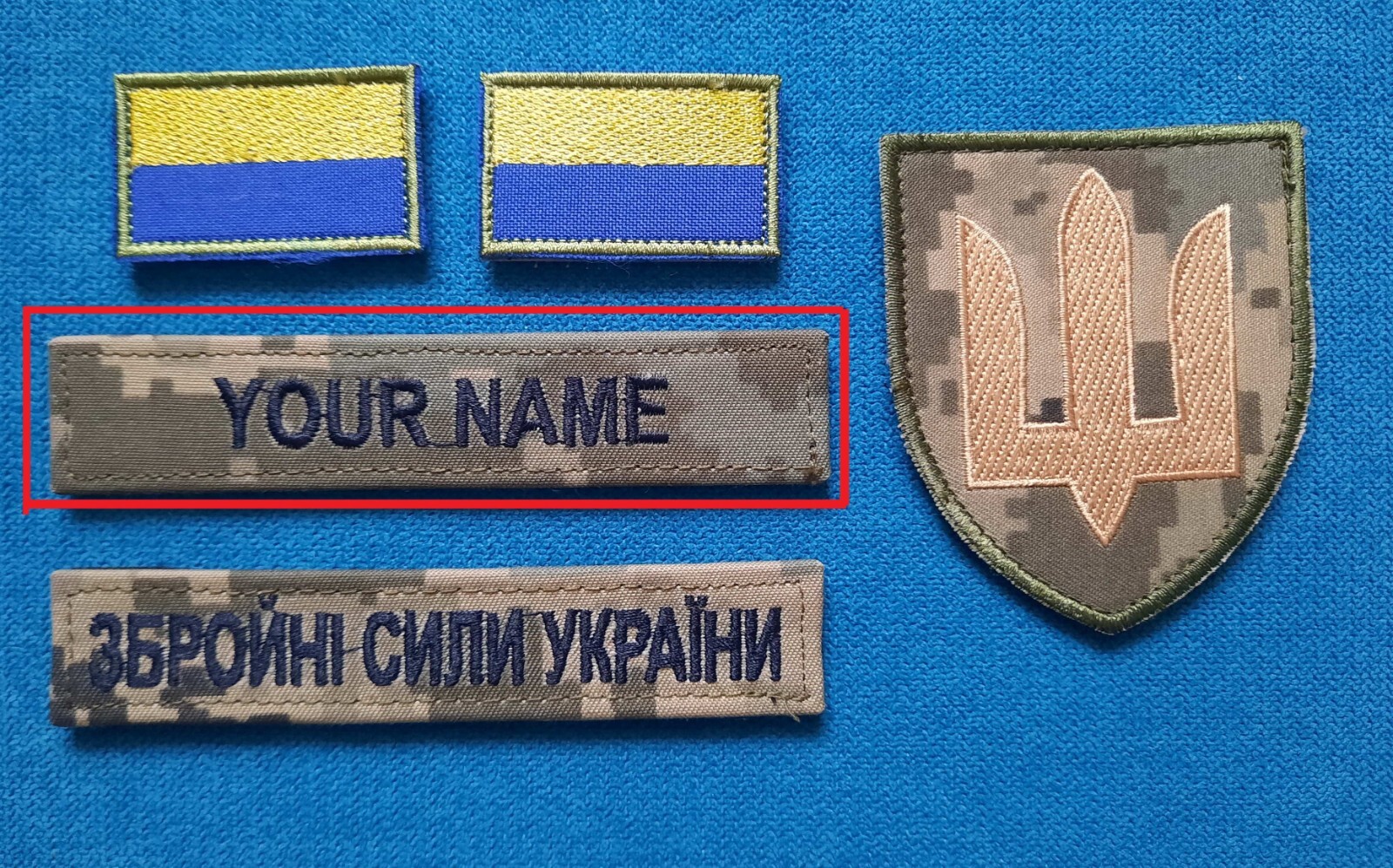 Ukraine Original  Military Patch Ukrainian Army Forces Chevron with your name