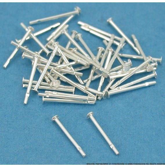 50 Sterling Silver Earring Posts 22 gauge 3/8"