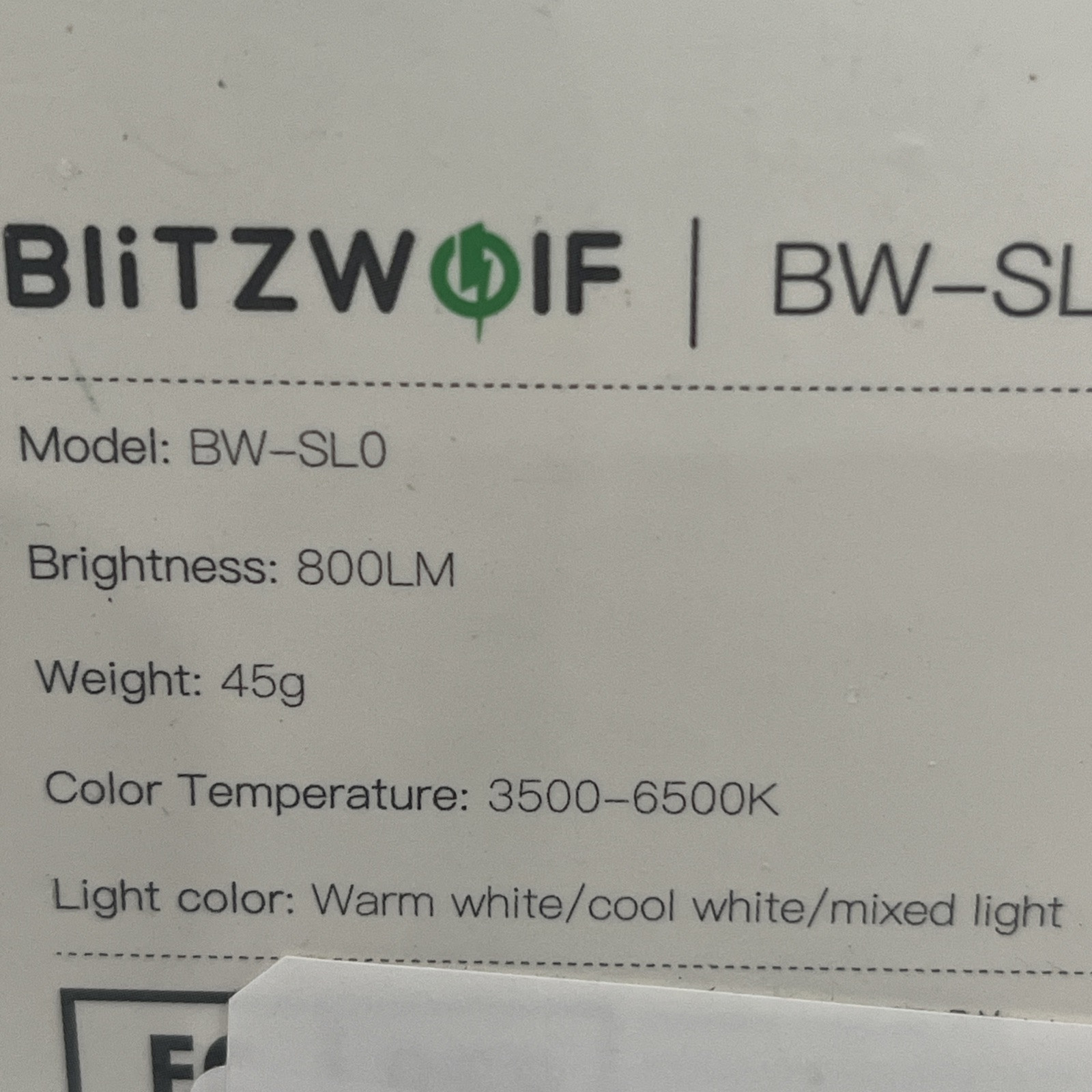Blitzwolf BW-SL0 Selfie Ring Light 800LM