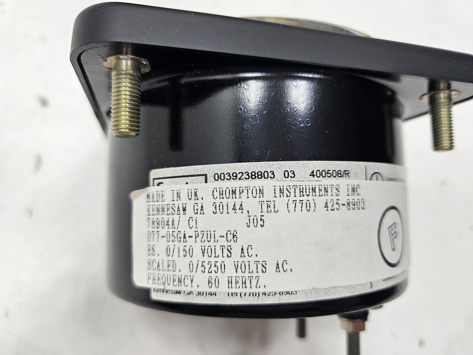 CROMPTON 077-05GA-PZUL-C6 SWITCHBOARD AC VOLT METER