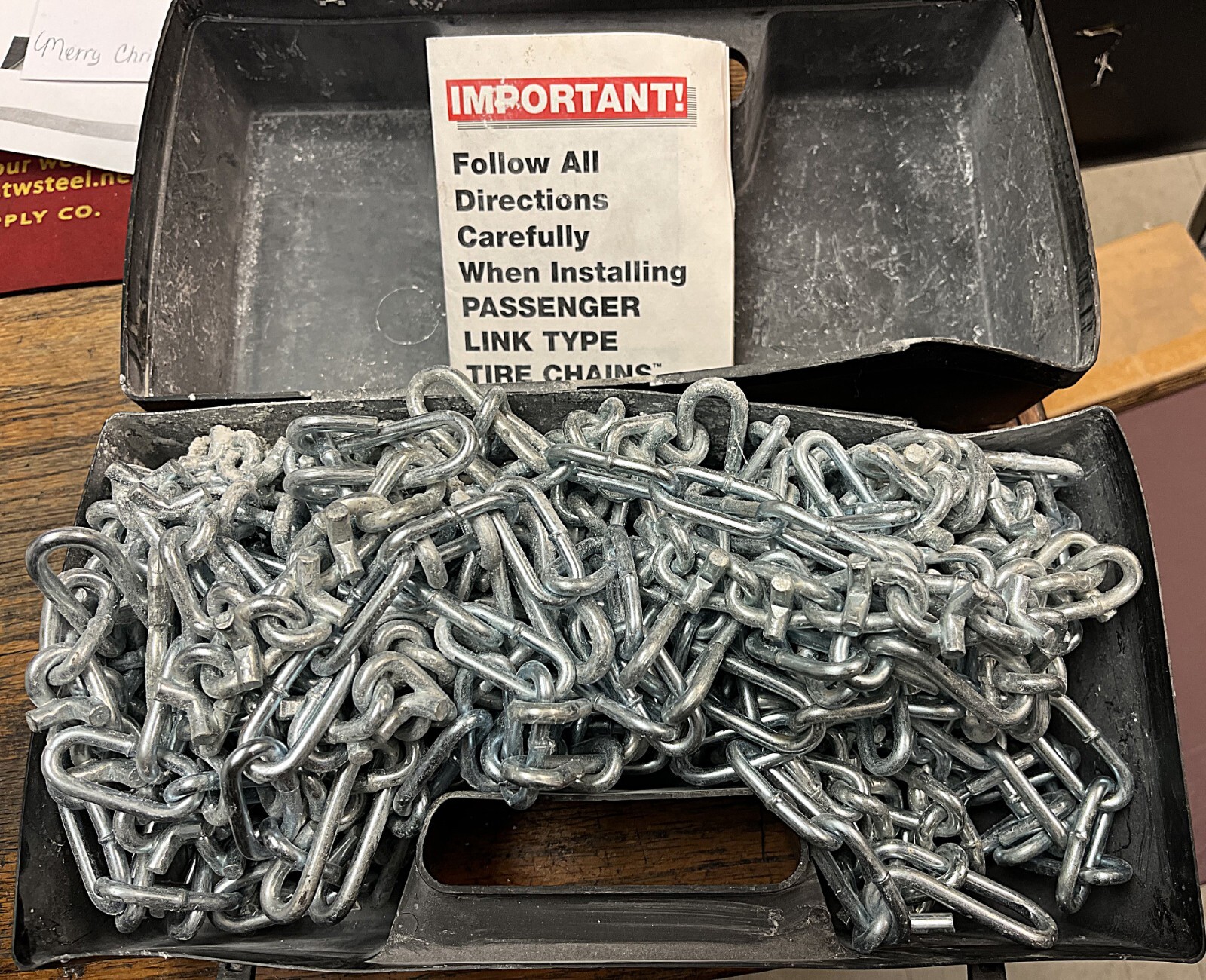 NEW STK: 1840-VBAR Radial Tire Chains IN CASE & included No2 Tire chain adjuster