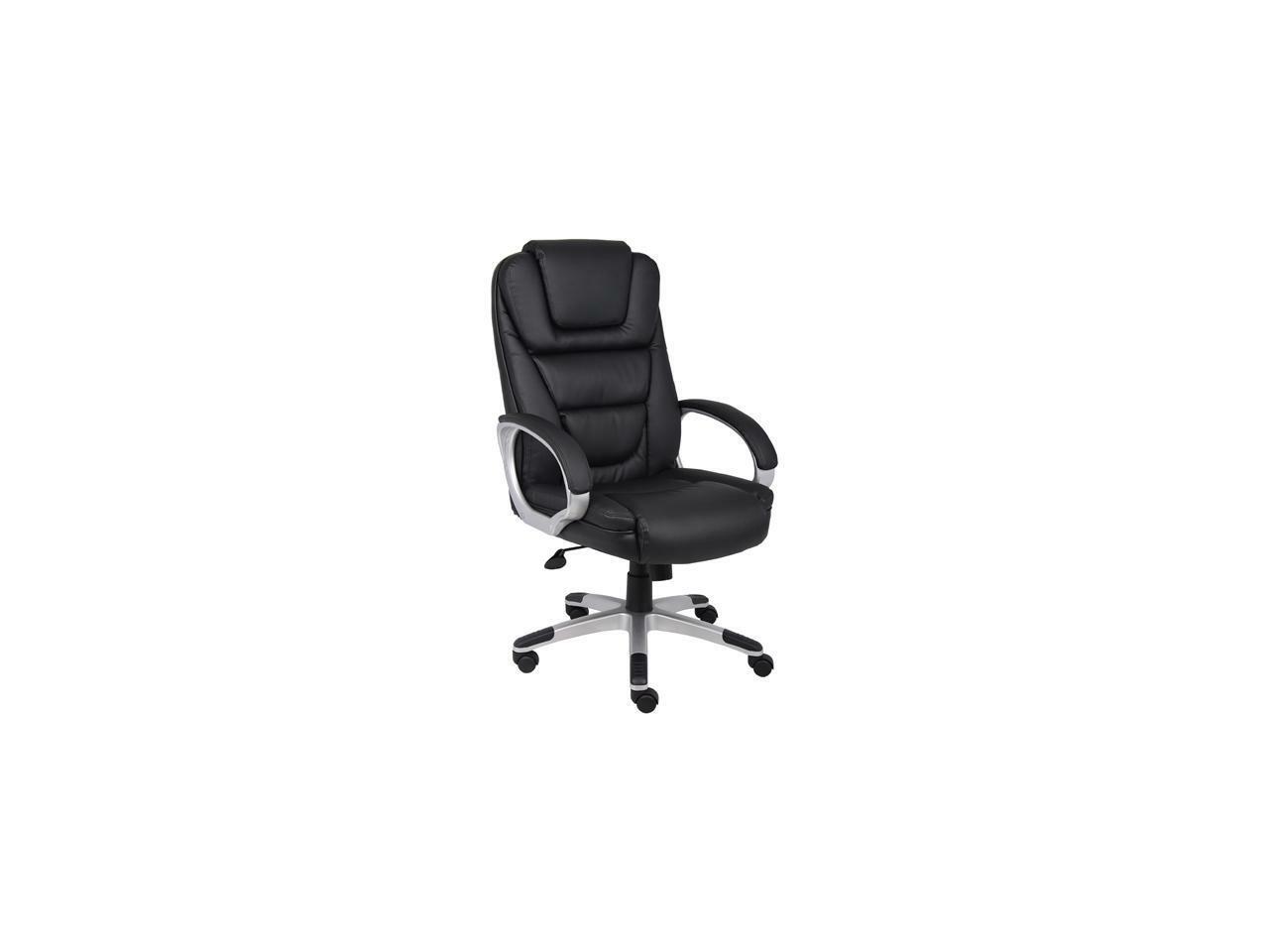 Boss Office Products Boss Black Upholstered with LeatherPlus Executive Chair B86