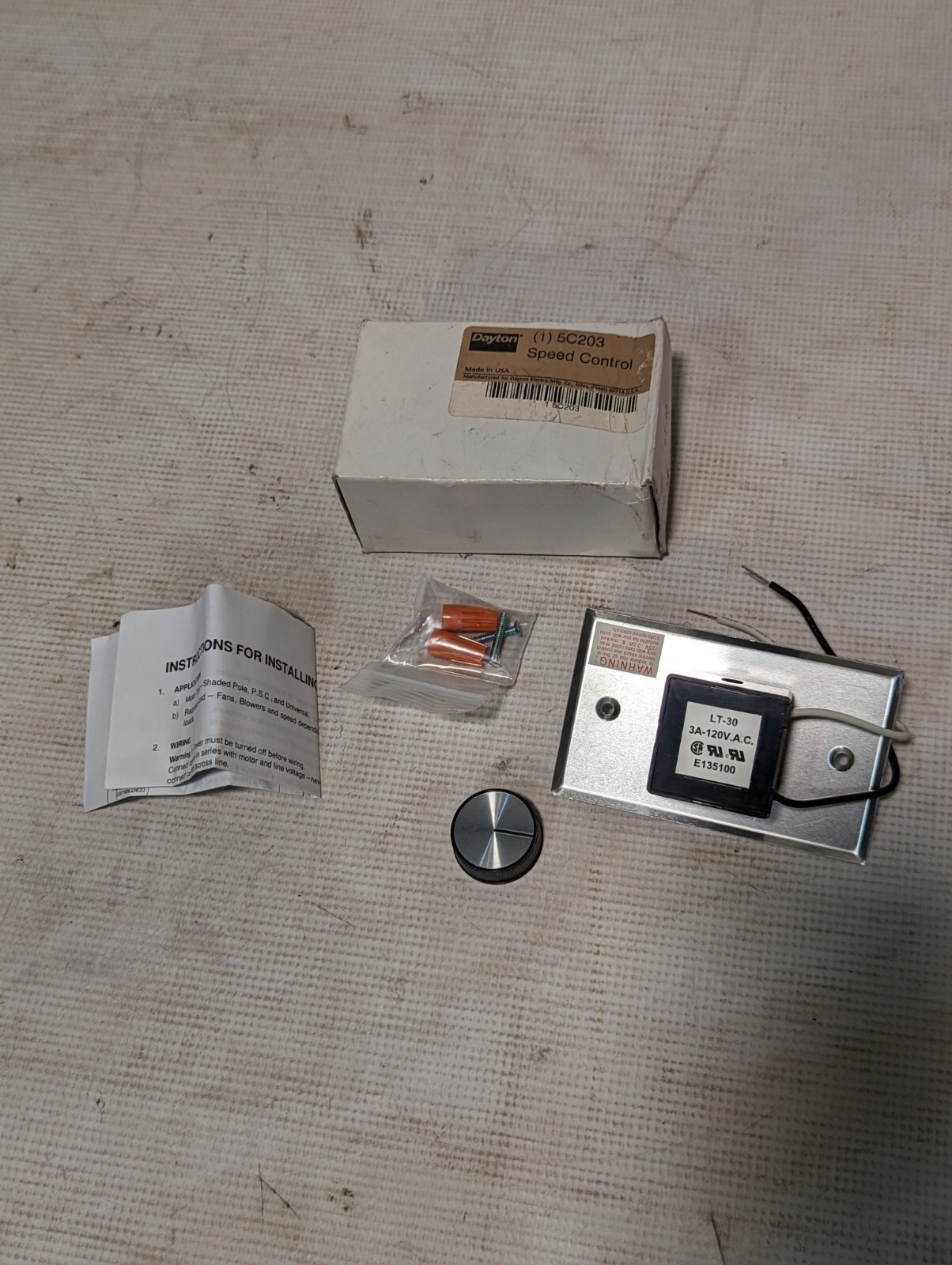 Dayton 5C203 speed control