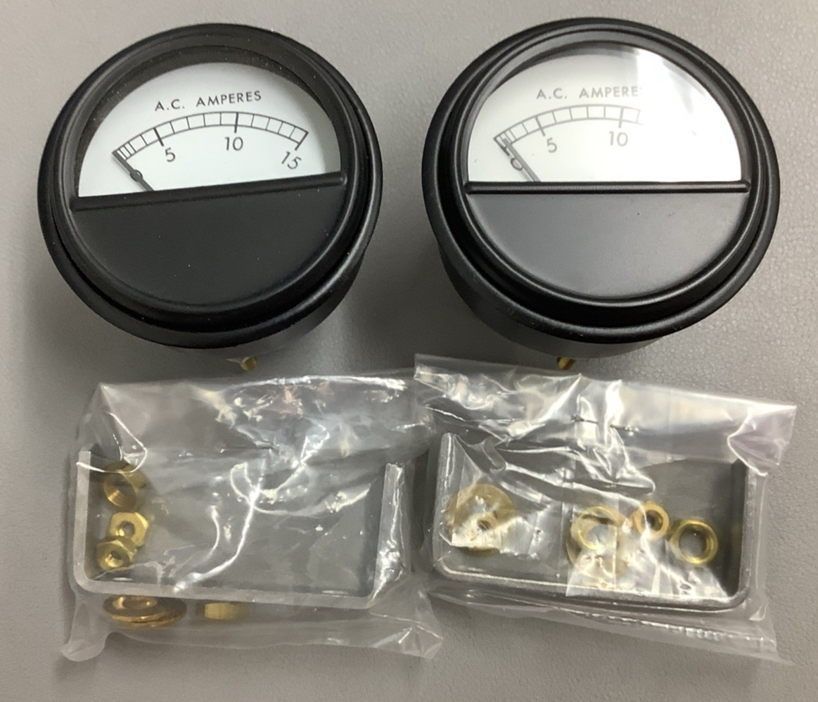 Lot Of 2 Shurite Analog Panel Meter  5508, 0-15AC Amps (b632)