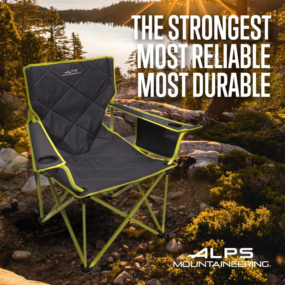 King Kong Camping Chairs for Adults with Mesh Cup Holders and Pockets, Built Dur
