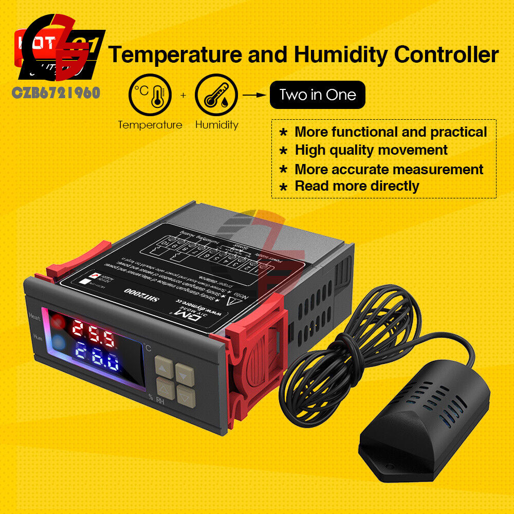SHT2000 AC110~230V 10A Temperature Humidity Hygrometer Thermostat Control Sensor
