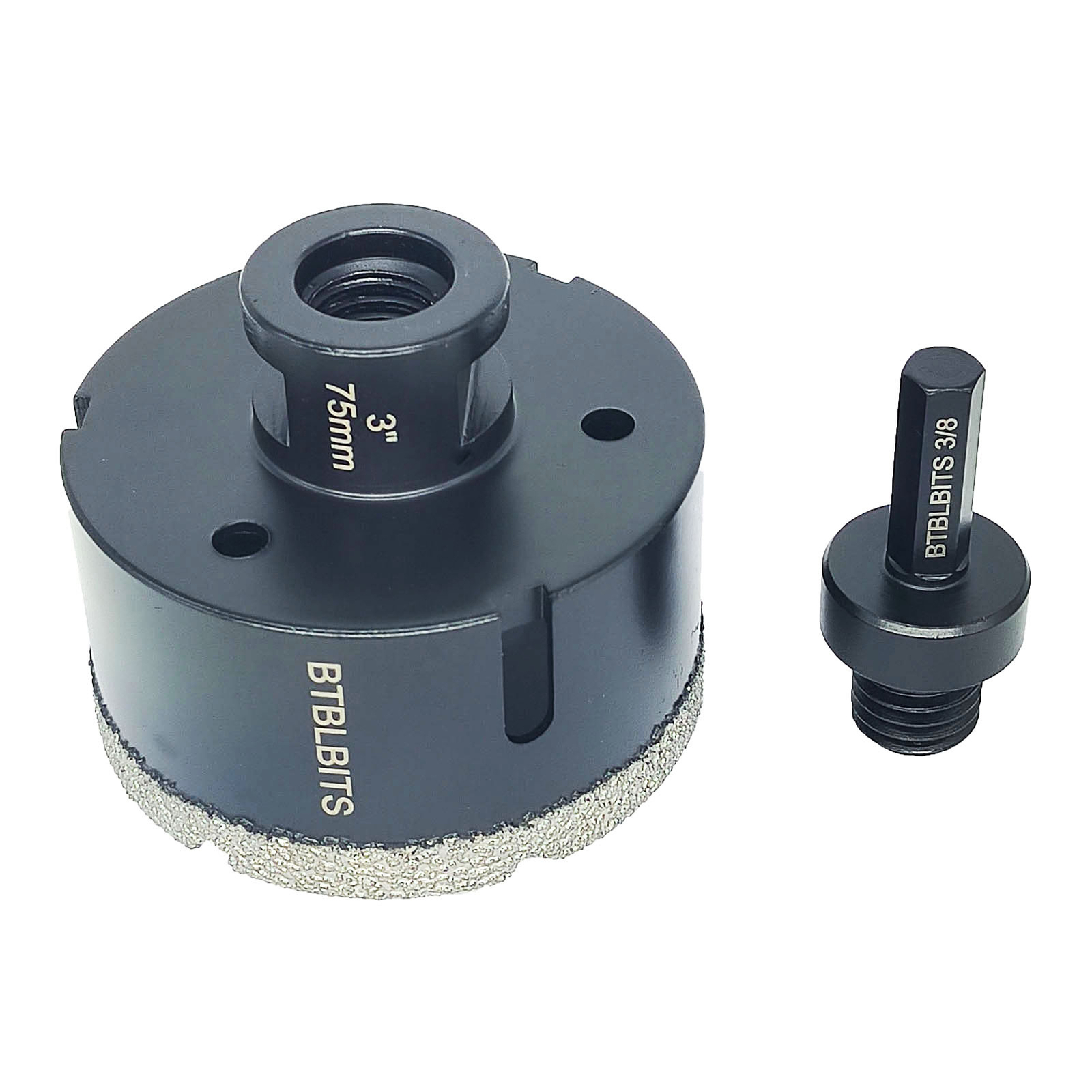 3" Diamond Core Drill Bit Set Ceramic Granite Marble Tile Hole Saw Cut Adapter