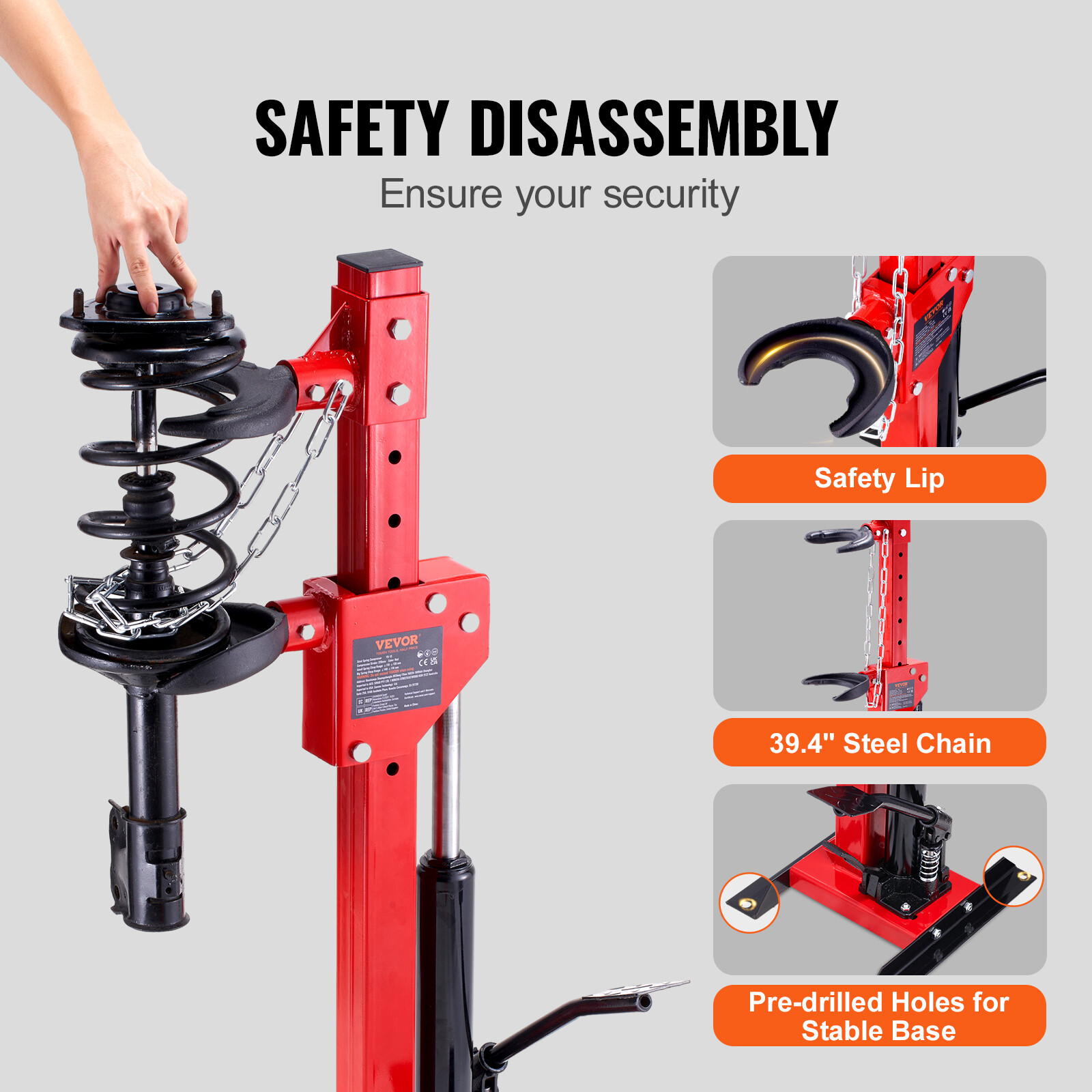 VEVOR Coil Spring Compressor 4.5T Auto Strut Hydraulic Compressor Removing Tool