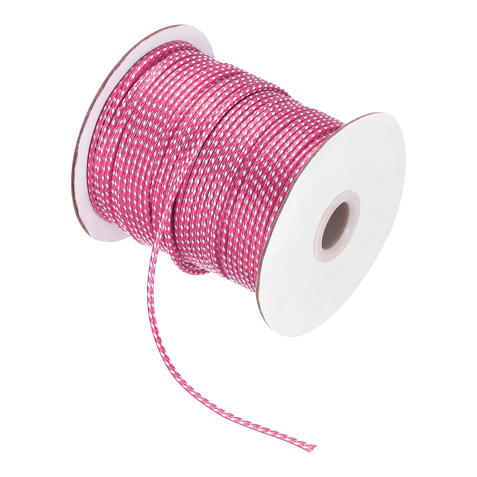 Waxed Cord 2mm Waxed Thread 87 Yard Wax String Leather Cord (Light Rose/White)