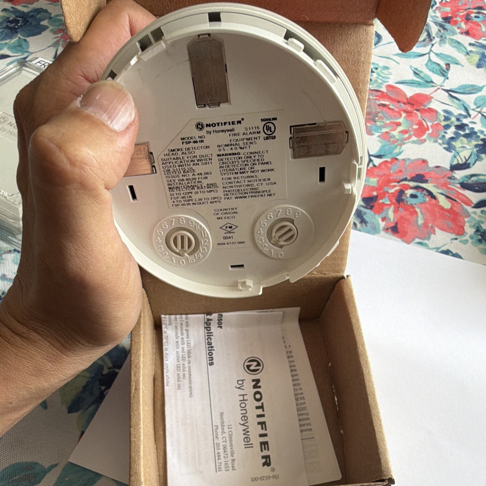 NOTIFIER FSP-951R Photoelectronic Smoke Detector Sensor Head, White