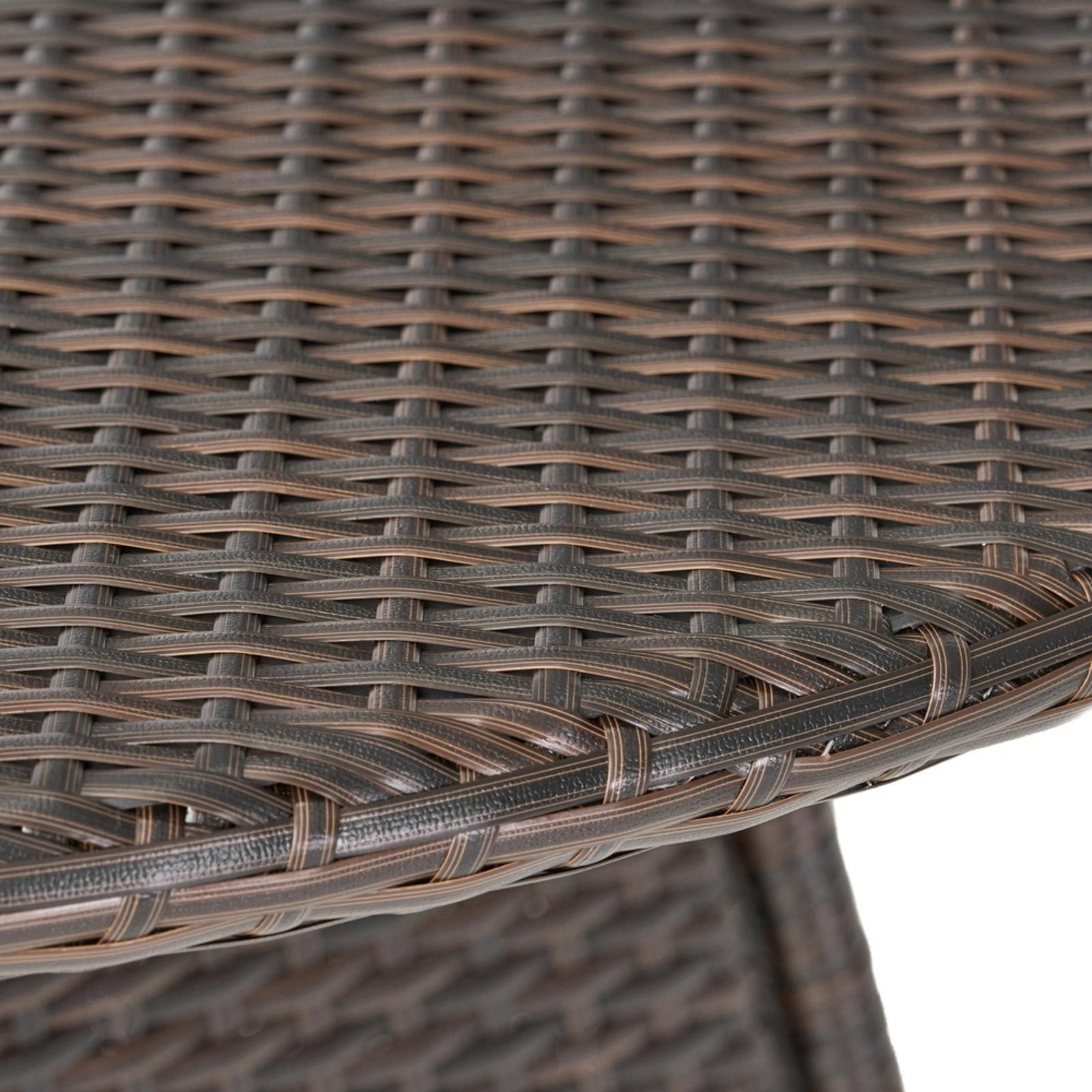 Brown Dining Table - 48” Round Table with Water-Resistant Wicker, Ideal for