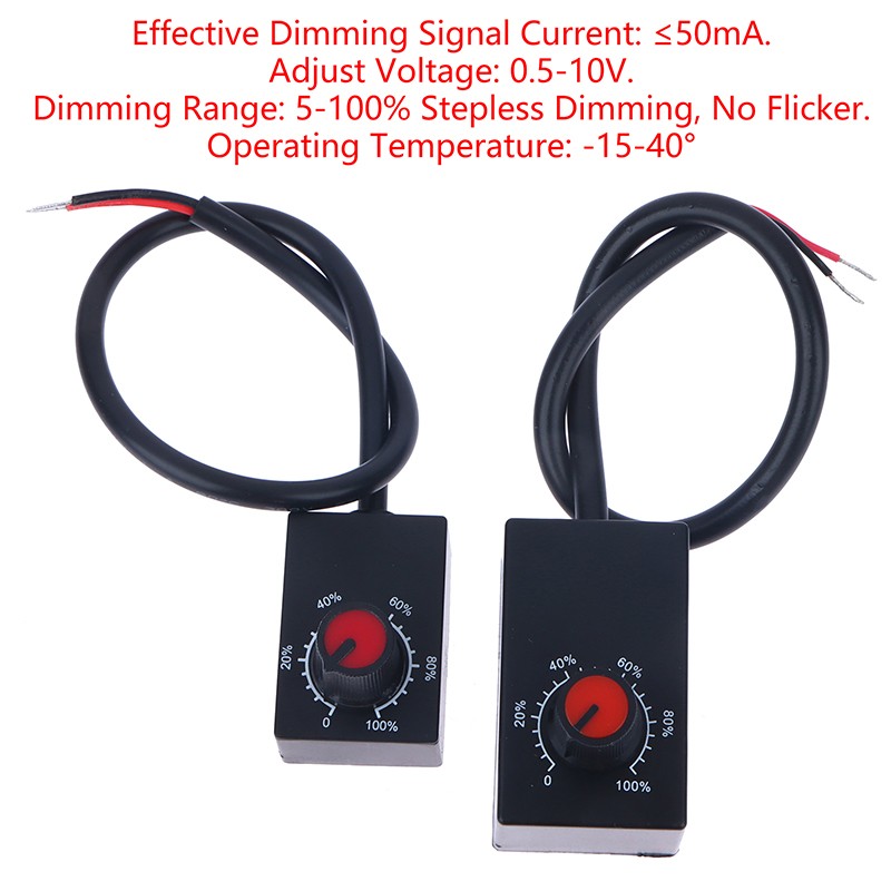 DC 0-10V 1-10V Knob Dimmer Scale Potentiometer for LED Dimmable Grow Lights