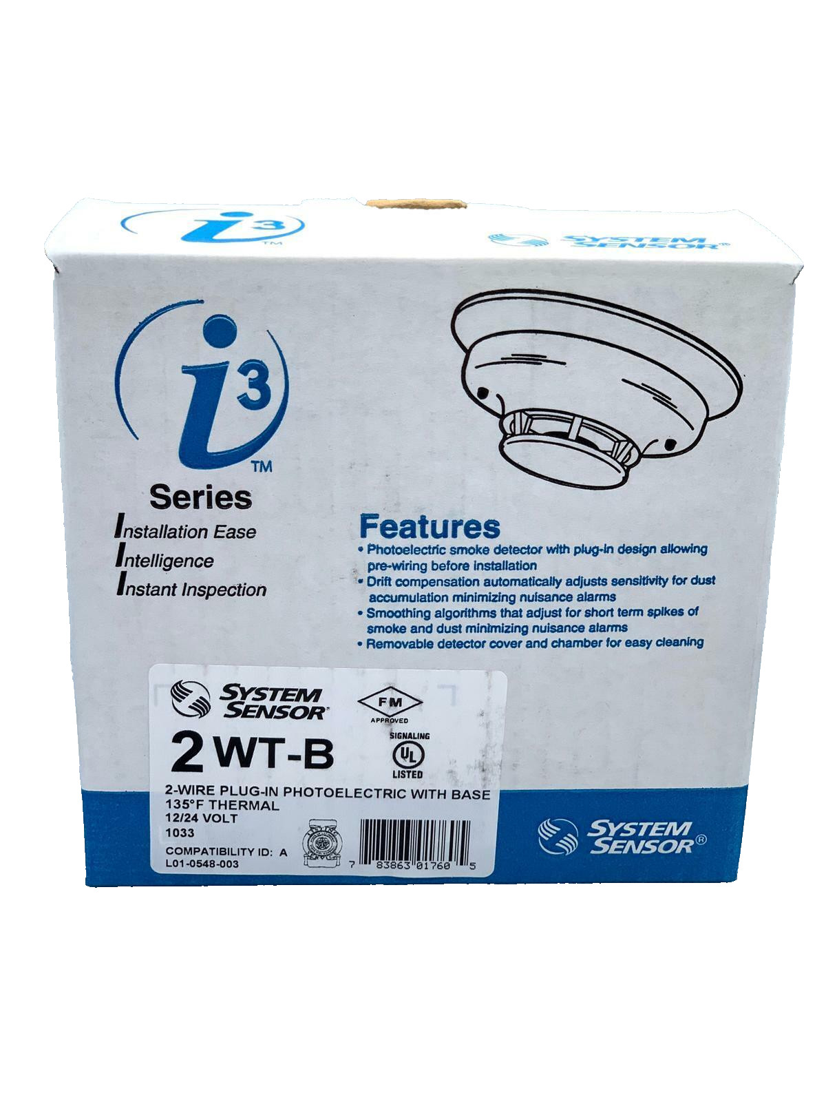System Sensor 2WT-B Photoelectric Smoke Detector - Same Day Shipping (SEALED)