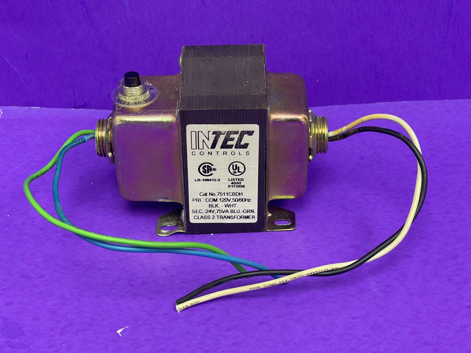 INTEC Controls 7511CBDH Transformer 120V / 24V Sec, 75 VA
