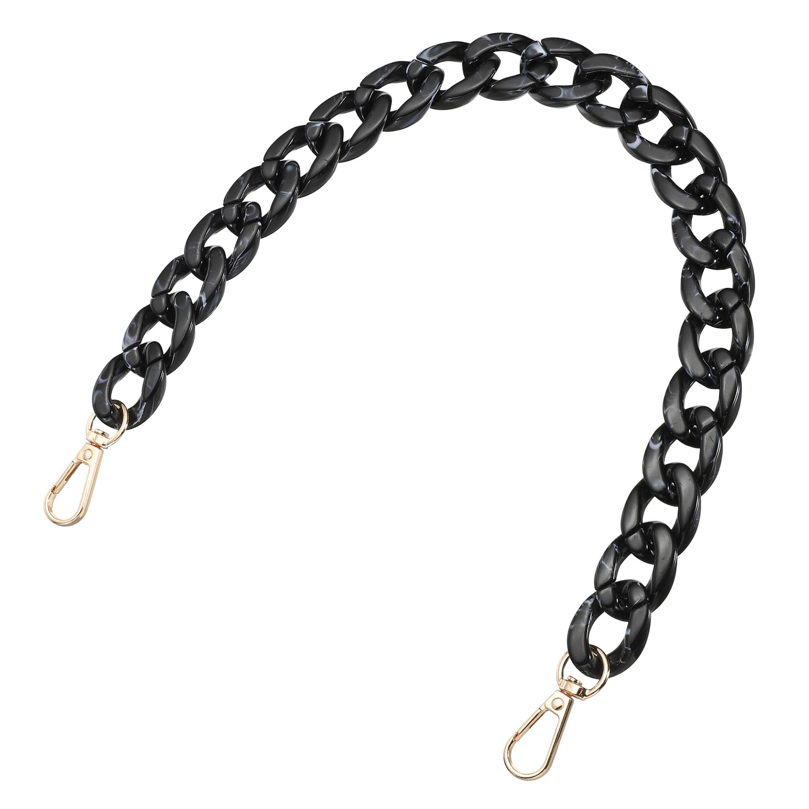 Acrylic Bag Chain, 18" Acrylic Chain for Purse Straps, Marble Black