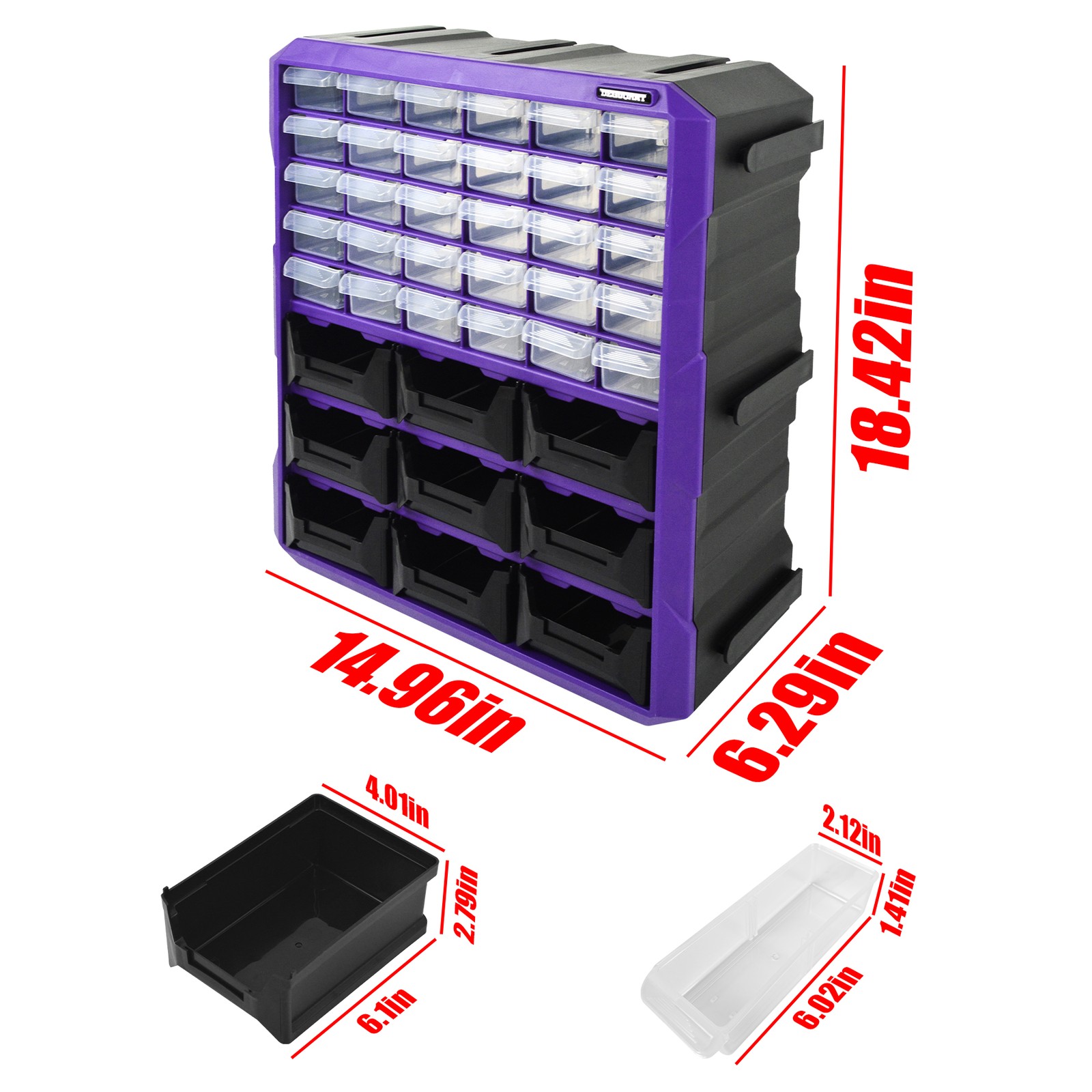 Small Parts & Screw Organizer 39 Bin for Tool Garage Craft Cabinet