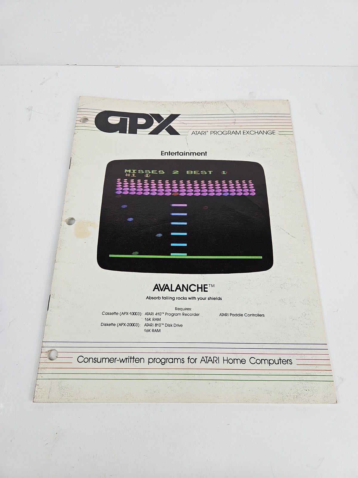 Lot Of 6 Atari 400 Computer Programs Scram Avalanche Star Raiders Missle Command