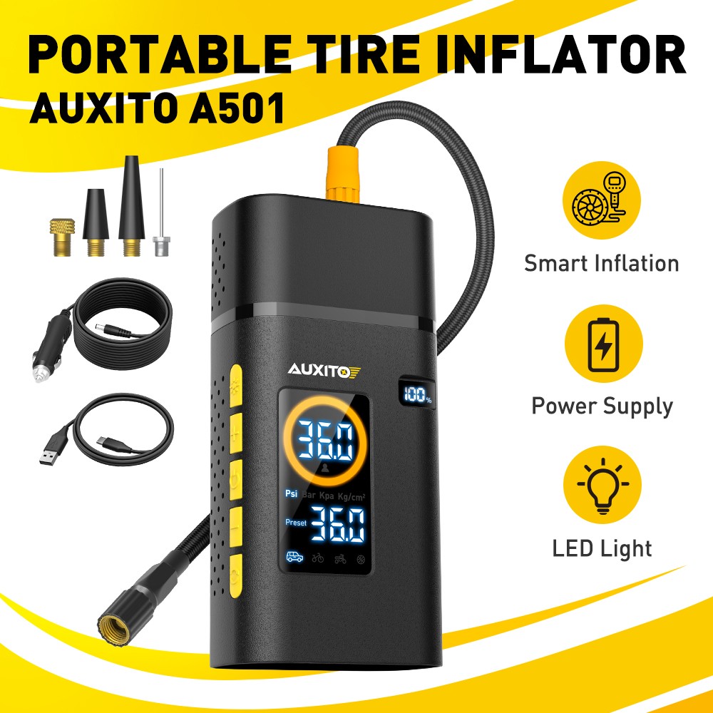 Car Electric Air Pump 300PSI Air Compressor Portable Tire Inflator For Car Bike