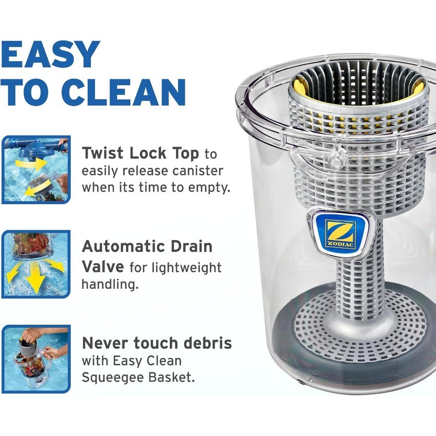 Zodiac Cyclonic Pool Cleaner Automatic Leaf Catcher Canister flash sale