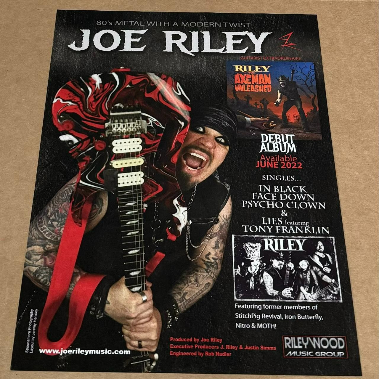 JOE RILEY - AXEMAN UNLEASHED - PROMO AD - 2022 Promo Print Ad