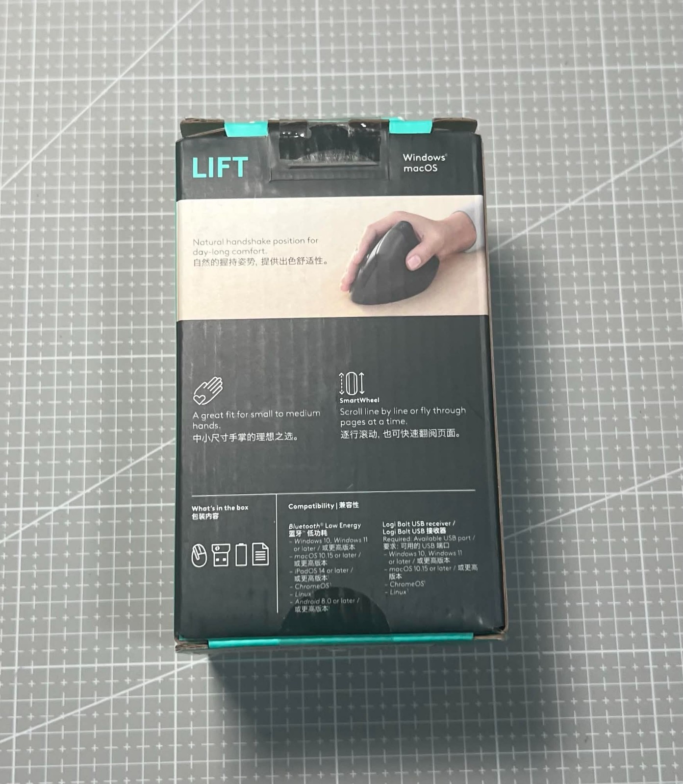 Logitech Lift Vertical Ergonomic Mouse Wireless Bluetooth Graphite Grey MR0094