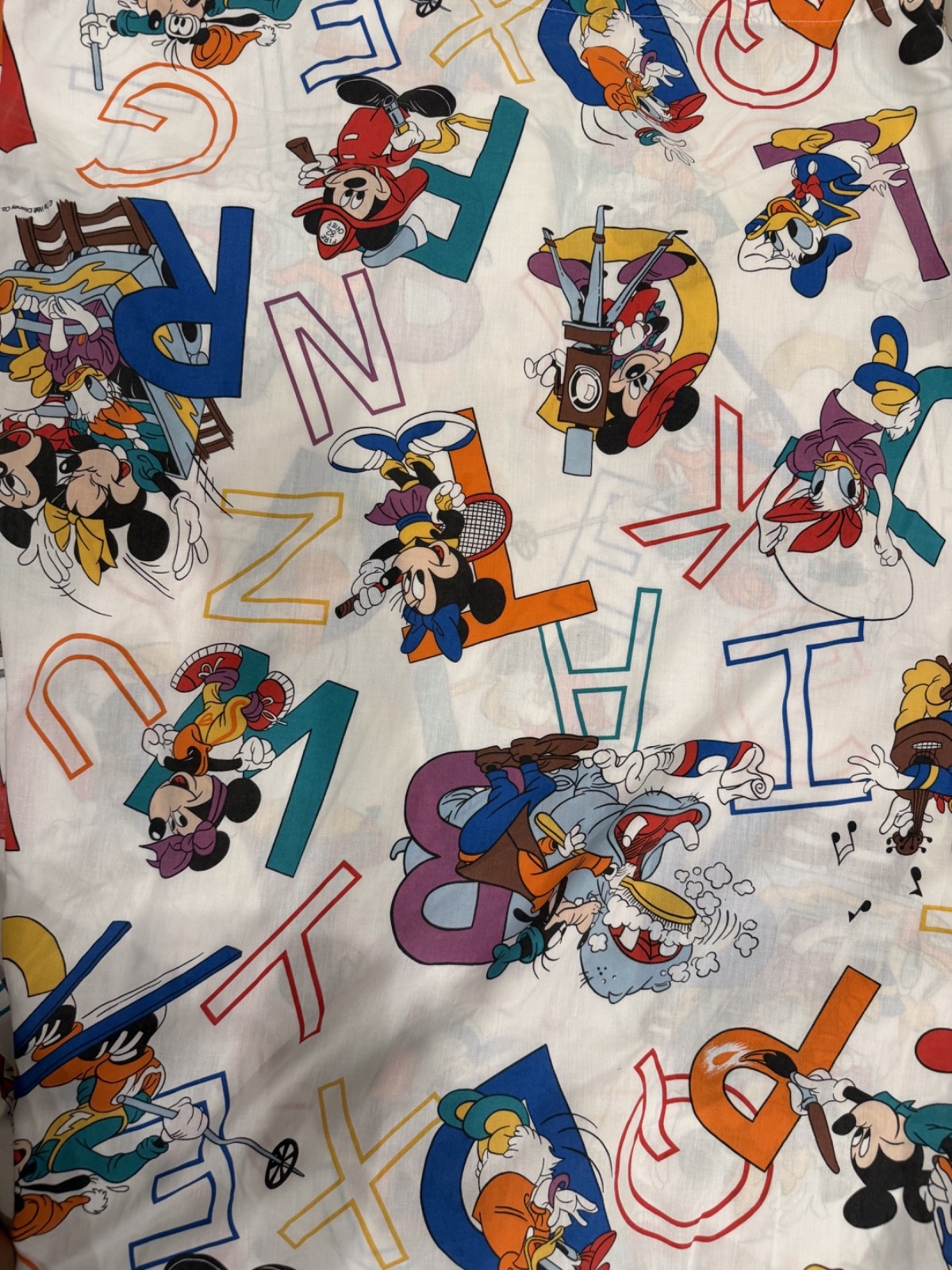 Disney 80x60 Fleece Throw Blanket Mickey Minnie Donald Goofy Alphabet Large
