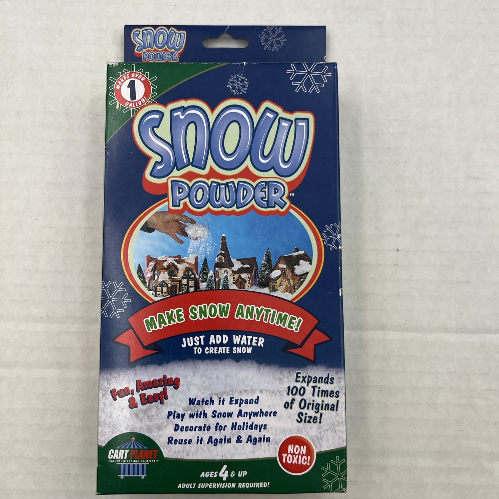 Cart Planet Snow Powder Non Toxic Science STEM Reuseable 2006 New Christmas