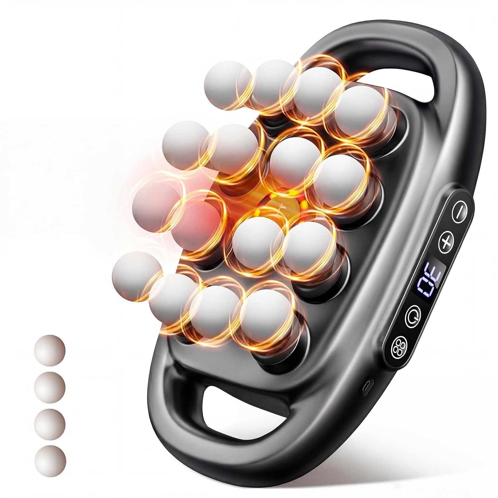 JHKELLDYY 16 Head Massage Gun Deep Tissue Percussion Massager 13.78'', Black