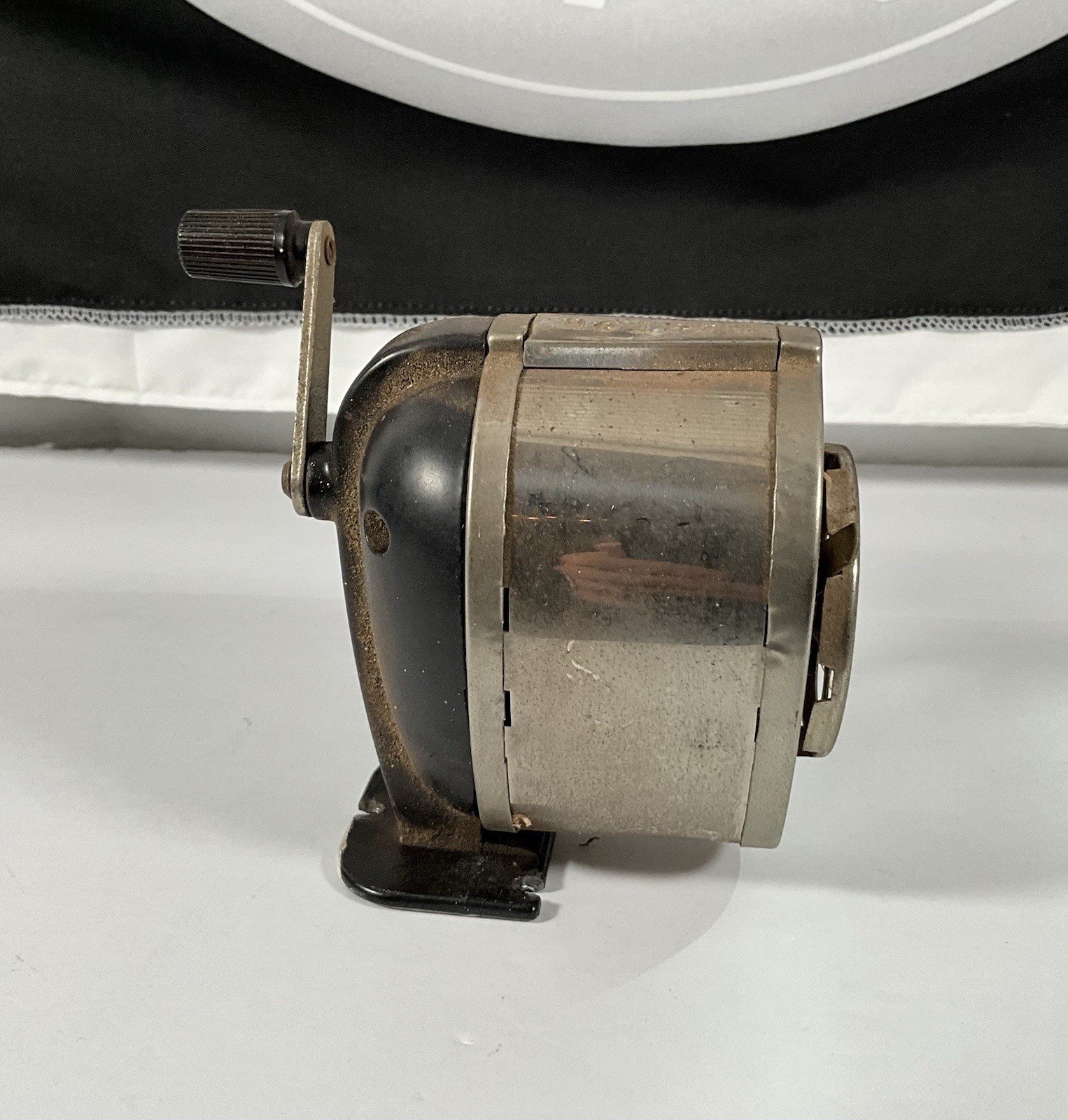 Vintage Boston Pencil Sharpener Manual 8 Hole Hand Crank Wall Desk Mount USA
